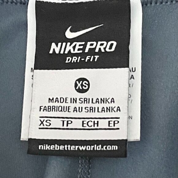 Nike Pro Hyperwarm Stripe Training Tights Blue Graphite Black Size XS - Picture 7 of 10